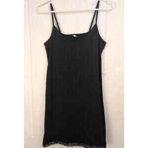 Inner Self black lace trim Cami slip dress Size Small Y2K Whimsigoth Dainty